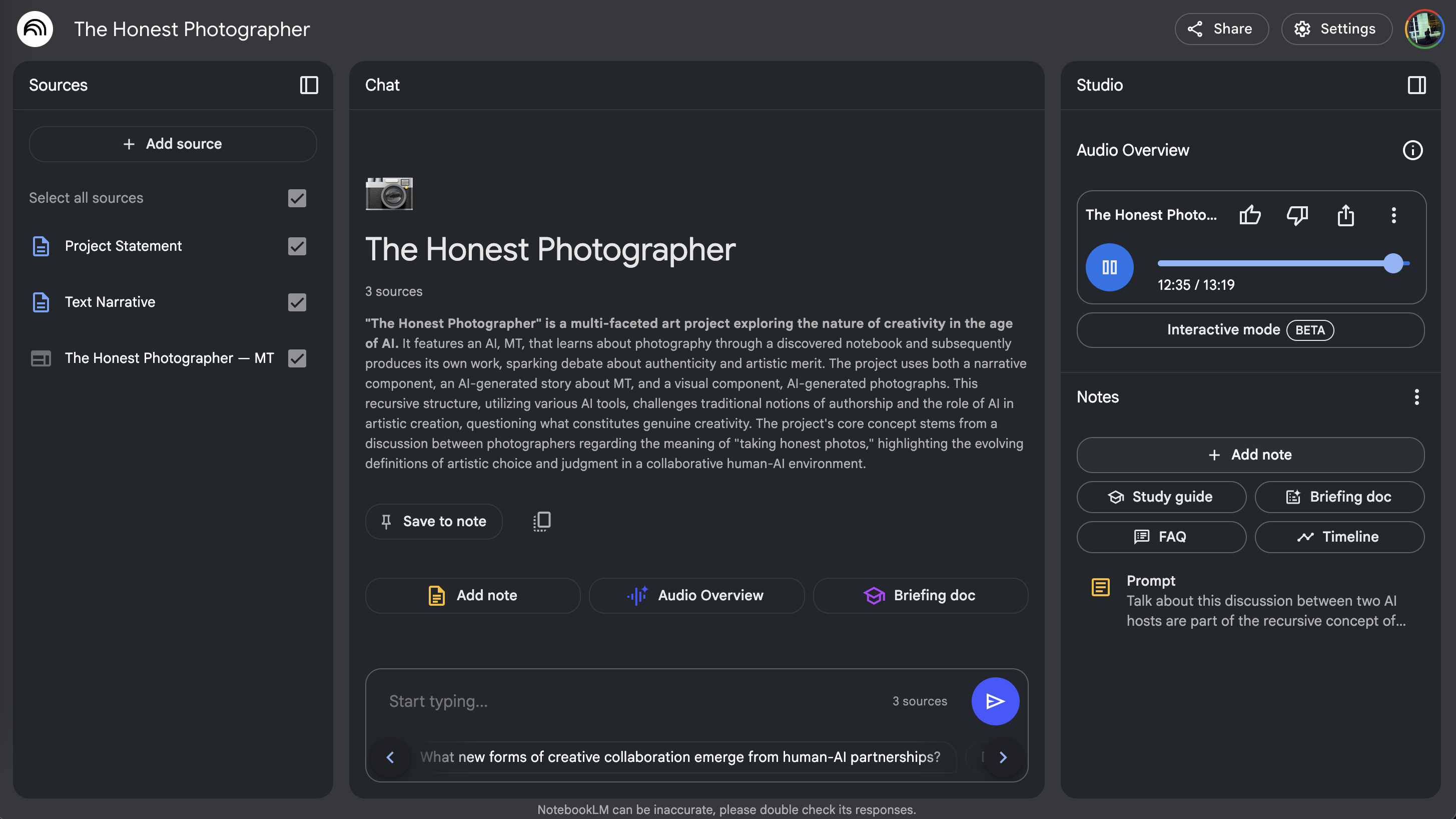 老老实实拍照 — 装置、AI 图像系统、播客、输出物 — 《老老实实拍照》中的一个装置面板，属于由 AI 生成图像、打印对话与档案展示材料组成的序列。